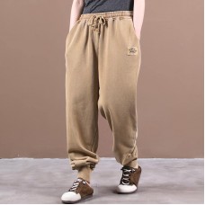 Autumn  Korean trousers with lace-up threaded mouth khaki ming casual pants