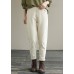 Beautiful Beige Trousers Women's Spring Elastic Waist Fabrics Pant