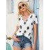 Short Sleeve Floral Print V  Neck Summer Regular Fit T  Shirt