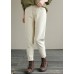 Beautiful Beige Trousers Women's Spring Elastic Waist Fabrics Pant