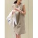 Solid Slit Hem Sleeveless Crew Neck Dress For Women