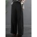 Retro Semi Elastic Waist Wide Leg Pants Women's New Spring Casual Hemp Color Pants