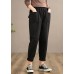 Bohemian Spring Pant Oversized Black Work elastic waist Trousers