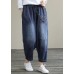 Bohemian Denim Blue High Waist Loose Spring Cinched Work Outfits Wild Trousers