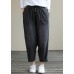 Organic Spring Casual Pants Denim Black Fabrics Cinched Pants