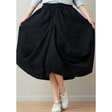 Stylish solid lantern Cotton Linen Skirts Summer