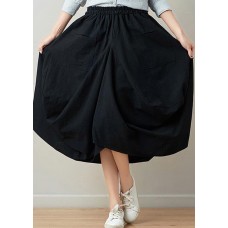 Stylish solid lantern Cotton Linen Skirts Summer