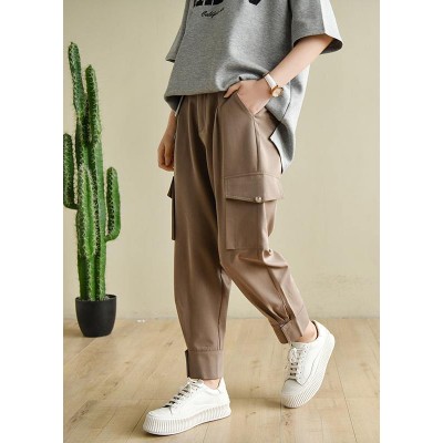 Bohemian Chocolate pockets Patchwork Cotton Pants