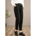 Chic Spring Women Trousers Vintage Chocolate Sewing Elastic Waist Patchwork Pant