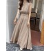 Textured Stand Collar Sleeveless Maxi Dress With Belt