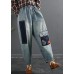 Retro Patch Embroidered Jeans Women's Spring Loose Harem Pants