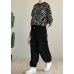 Plus Size Black Pockets Chiffon Pants