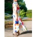 Geo Color Block Pattern Long Sleeve Button Maxi Shirt Dress